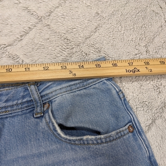 Free People Jeans Women's 29 Blue Light Stone Maggie Straight Distressed Cotton - Picture 6 of 10